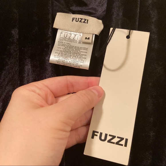 Fuzzi Black Velvet V-Neck Sleeveless Tank Top M - Picture 4 of 4